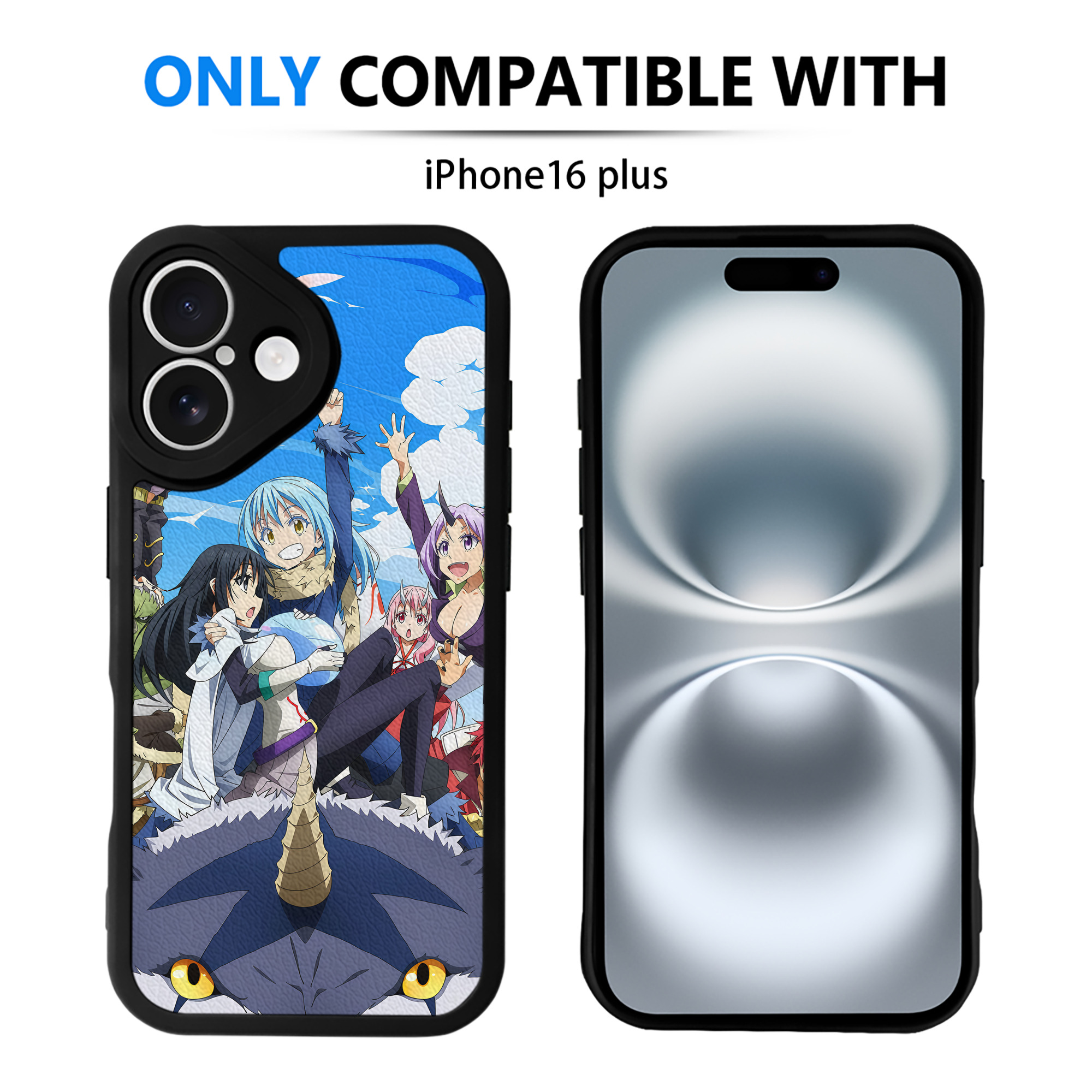 （画像用） 転スラ Regarding Reincarnated to Slime 【iPhone 16シリーズ対応】シリコンスマホケース（レザー調） 材質：シリコン